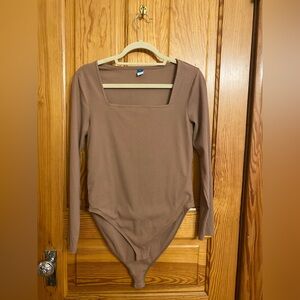 Square neckline rib knit bodysuit - Old Navy